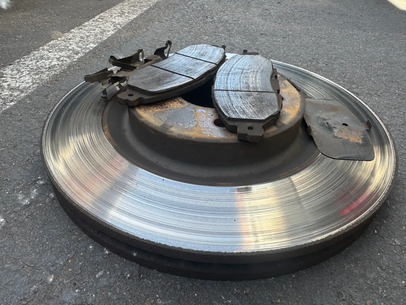 Brake service — wheel removed